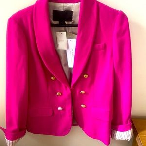 J.Crew never worn bright pink wool blazer